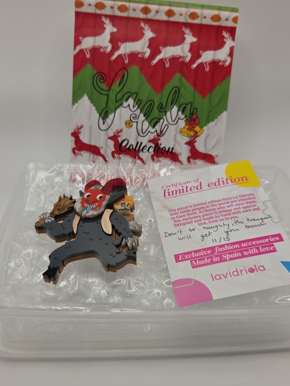 Lavidriola Don't Be Naughty, The Krampus Will Get You Brooch